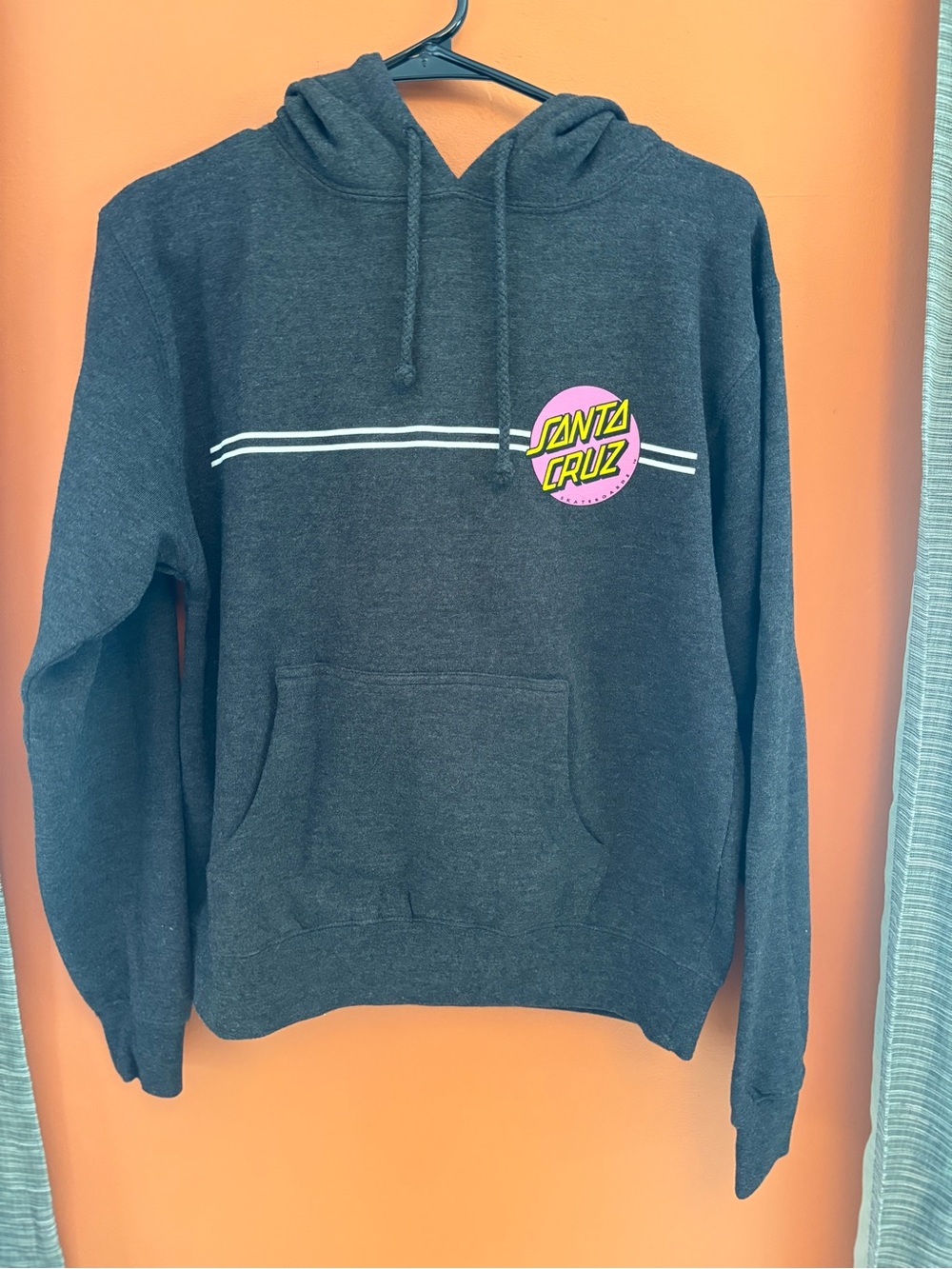 Santa Cruz Skateboards Womens Dark Gray Pullover Hoodie Sweatshirt